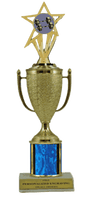 Weightlifting Gold Cup Column Trophy with Insert