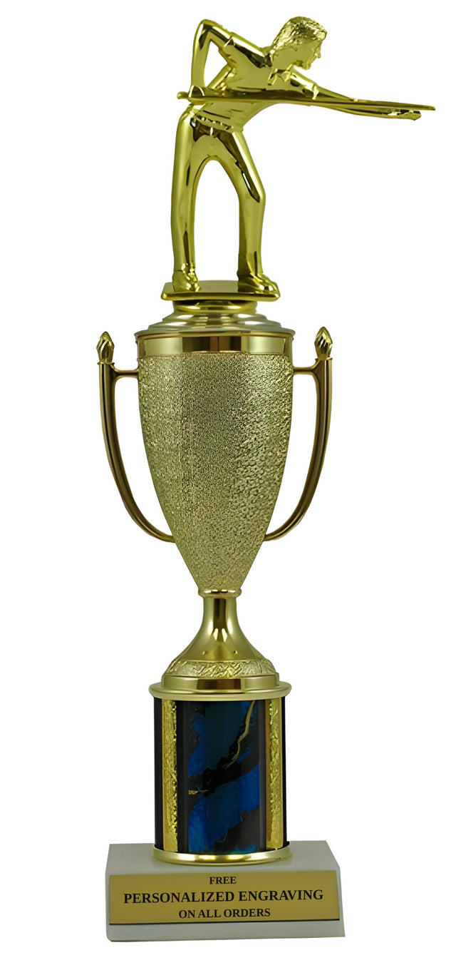 Billiards Gold Cup Column Trophy