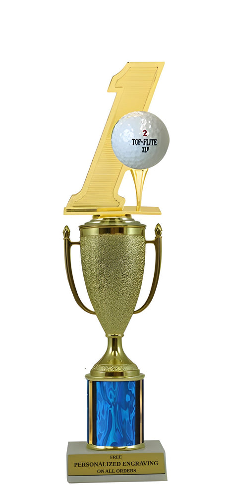 Hole-in-One Gold Cup Column Trophy