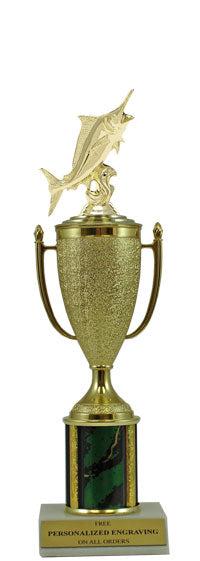 Marlin Fishing Gold Cup Column Trophy