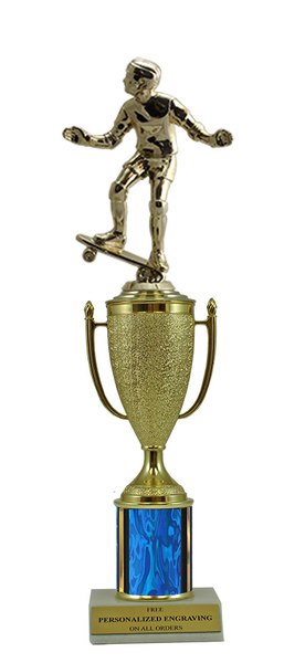 Skateboarding Gold Cup Column Trophy