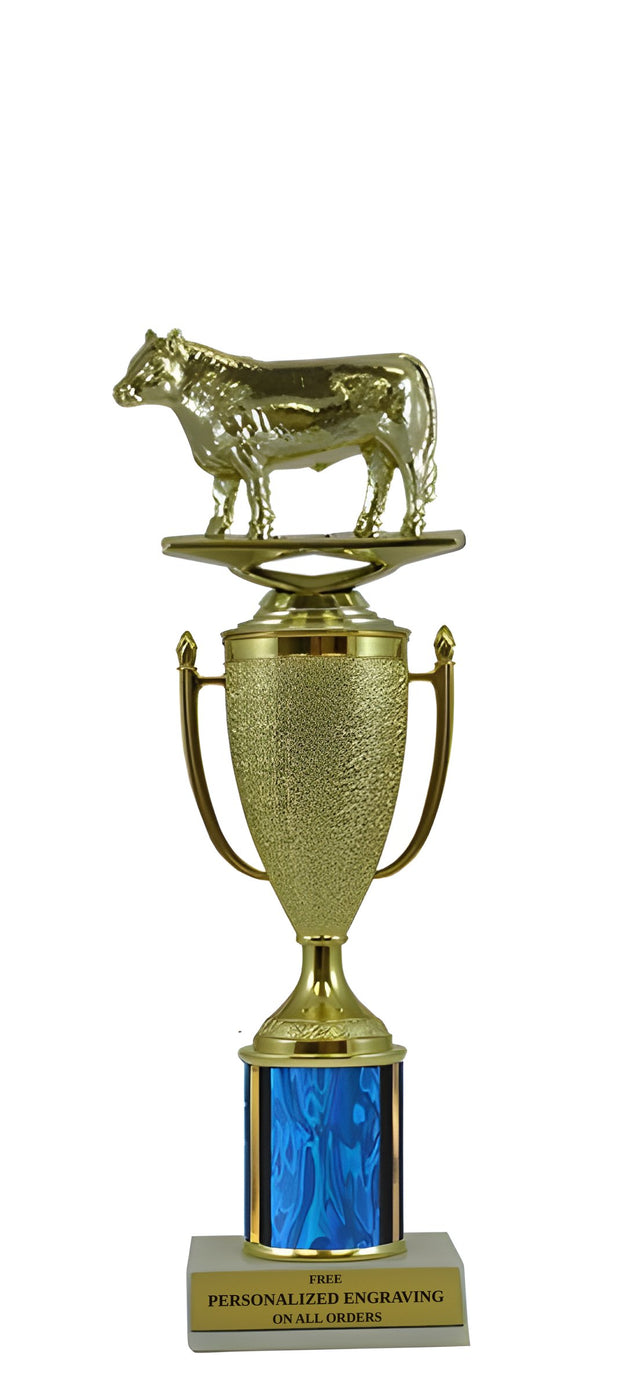 Steer Gold Cup Column Trophy