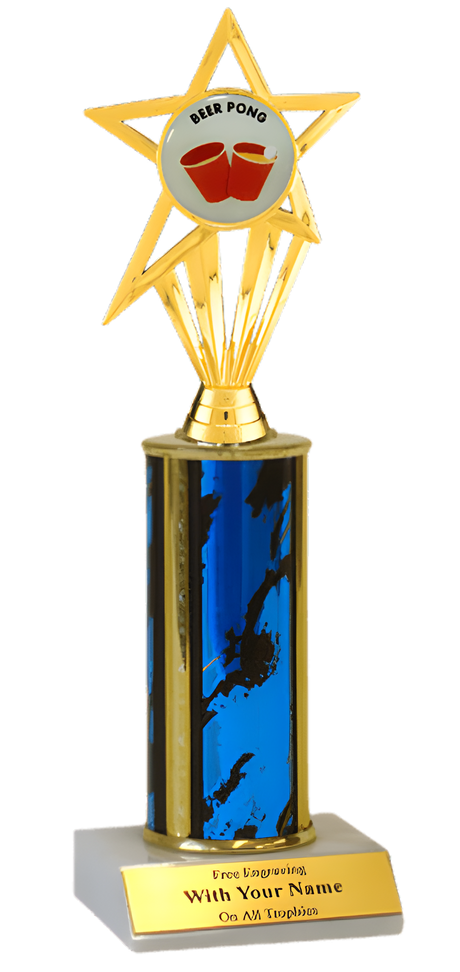 Beer Pong Column Insert Trophy