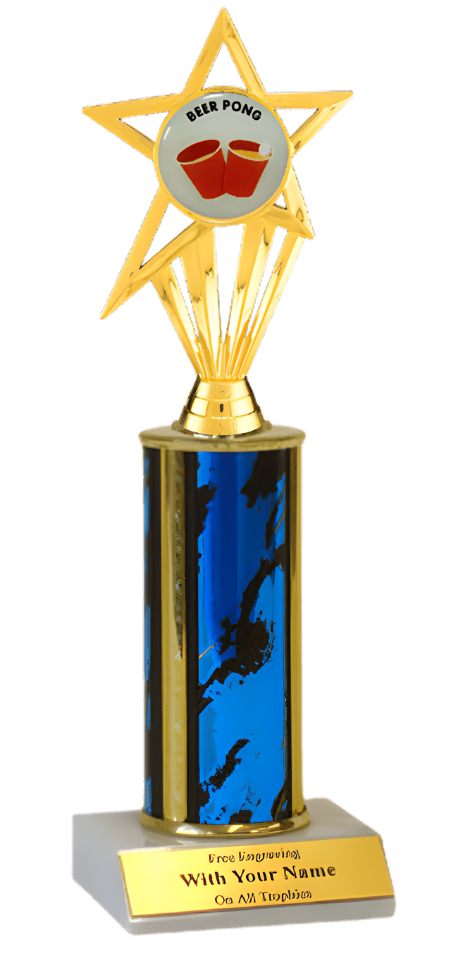 Beer Pong Column Insert Trophy