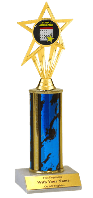 Perfect Attendance Column Insert Trophy