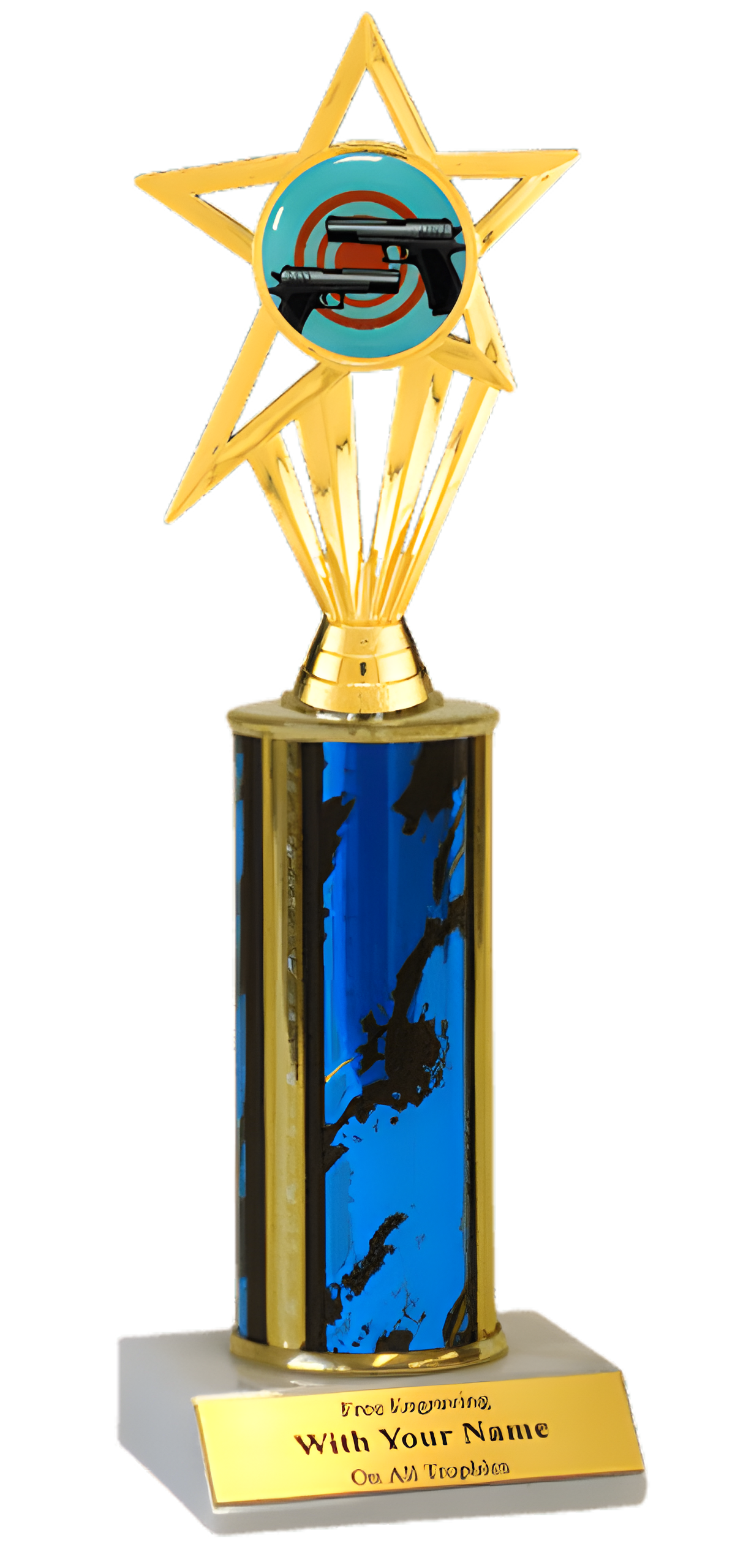 Pistol Shooting Column Insert Trophy