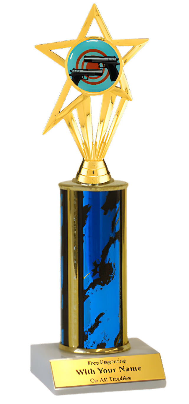 Pistol Shooting Column Insert Trophy