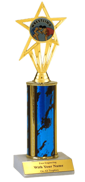 Wrestling Column Insert Trophy