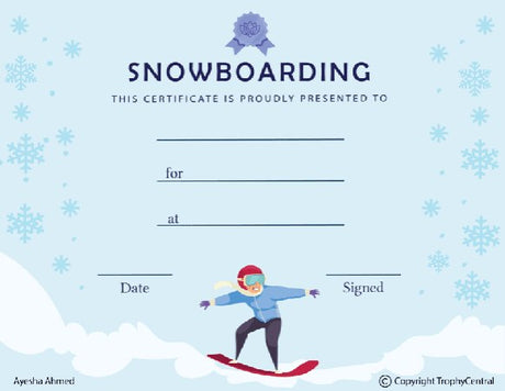 Snowboarding Award Certificate - Free Template
