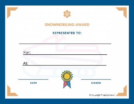 Snowmobiling Award Certificate - Free Template