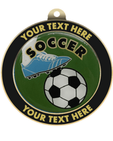 Soccer Insert Medal with Personalized Rim