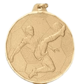 2 Inch Diamond Cut Edge Boys Soccer Medal with Ribbon