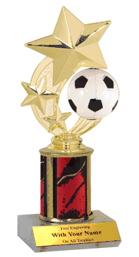 Spinning Soccer Ball Trophy with Column