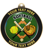 Softball Insert Medal with Personalized Rim