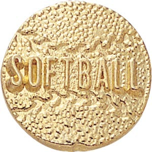 Gold Softball Letter & Lapel Pin