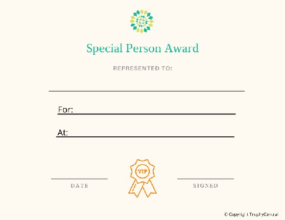 Special Person Certificate - Free Template