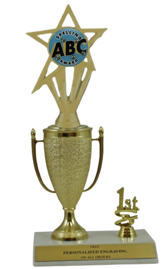 Spelling 1st, 2nd and 3rd Place Award Cup Insert Trophy