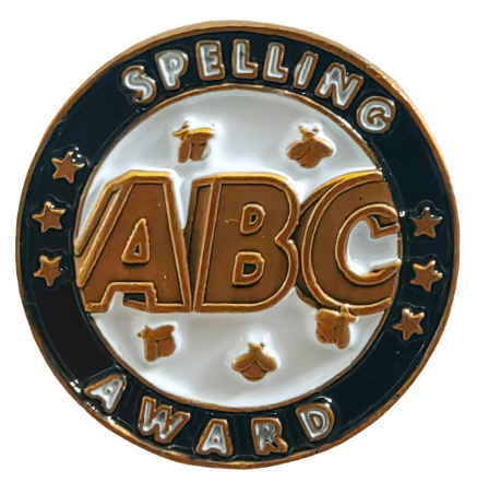 Spelling Bee Gold Enamel Lapel Pin