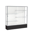 Spirit black display case unlighted white laminate back w/ satin natural aluminum frame finish 72"H x 72"W x 16"D