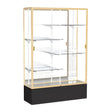 Spirit Black Display Case (Unighted), Mirror Back w/ Champagne aluminum frame finish, 72"H x 48"W x 16"D