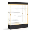 Spirit Black Display Case (Lighted), Mirror Back w/ Champagne aluminum frame finish, 80"H x 60"W x 16"D