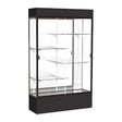 Spirit Black Display Case (Lighted), Mirror Back w/ Dark Bronze aluminum frame finish, 80"H x 48"W x 16"D