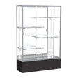 Spirit Black Display Case (Unighted), Mirror Back w/ Satin Natural aluminum frame finish, 72"H x 48"W x 16"D