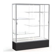 Spirit Black Display Case (Unighted), Mirror Back w/ Satin Natural aluminum frame finish, 72"H x 60"W x 16"D