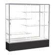 Spirit Black Display Case (Unighted), Mirror Back w/ Satin Natural aluminum frame finish, 72"H x 72"W x 16"D
