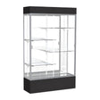 Spirit Black Display Case (Lighted), Mirror Back w/ Satin Natural aluminum frame finish, 80"H x 48"W x 16"D