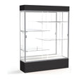 Spirit Black Display Case (Lighted), Mirror Back w/ Satin Natural aluminum frame finish, 80"H x 60"W x 16"D