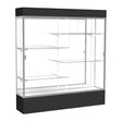 Spirit Black Display Case (Lighted), Mirror Back w/ Satin Natural aluminum frame finish, 80"H x 72"W x 16"D