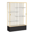 Spirit Black Display Case (Unighted), Plaque Fabric Back w/ Champagne aluminum frame finish, 72"H x 48"W x 16"D