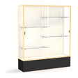 Spirit Black Display Case (Unighted), Plaque Fabric Back w/ Champagne aluminum frame finish, 72"H x 60"W x 16"D