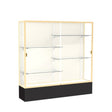 Spirit Black Display Case (Unighted), Plaque Fabric Back w/ Champagne aluminum frame finish, 72"H x 72"W x 16"D