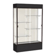 Spirit Black Display Case (Lighted), Plaque Fabric Back w/ Dark Bronze aluminum frame finish, 80"H x 48"W x 16"D