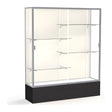 Spirit Black Display Case (Unighted), Plaque Fabric Back w/ Satin Natural aluminum frame finish, 72"H x 60"W x 16"D