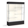 Spirit Black Display Case (Lighted), Plaque Fabric Back w/ Satin Natural aluminum frame finish, 80"H x 60"W x 16"D