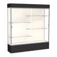 Spirit Black Display Case (Lighted), Plaque Fabric Back w/ Satin Natural aluminum frame finish, 80"H x 72"W x 16"D