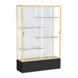 Spirit Black Display Case (Unighted), White Laminate Back w/ Champagne aluminum frame finish, 72"H x 48"W x 16"D