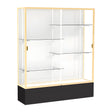 Spirit Black Display Case (Unighted), White Laminate Back w/ Champagne aluminum frame finish, 72"H x 60"W x 16"D