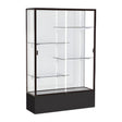 Spirit Black Display Case (Unighted), White Laminate Back w/ Dark Bronze aluminum frame finish, 72"H x 48"W x 16"D