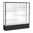 Spirit Black Display Case (Unighted), White Laminate Back w/ Dark Bronze aluminum frame finish, 72"H x 72"W x 16"D