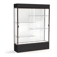 Spirit Black Display Case (Lighted), White Laminate Back w/ Dark Bronze aluminum frame finish, 80"H x 60"W x 16"D