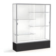 Spirit Black Display Case (Unighted), White Laminate Back w/ Satin Natural aluminum frame finish, 72"H x 60"W x 16"D