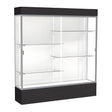 Spirit Black Display Case (Lighted), White Laminate Back w/ Satin Natural aluminum frame finish, 80"H x 72"W x 16"D