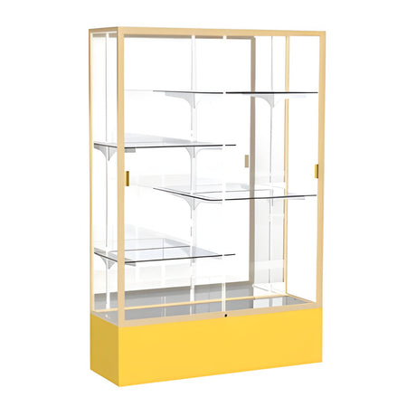 Spirit Goldenrod Display Case (Unighted), Mirror Back w/ Champagne aluminum frame finish, 72"H x 48"W x 16"D