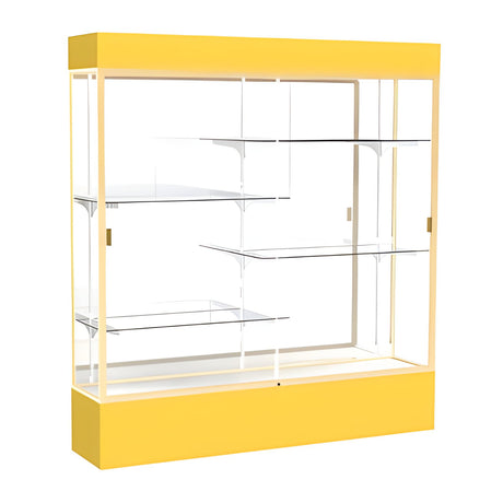 Spirit Goldenrod Display Case (Lighted), Mirror Back w/ Champagne aluminum frame finish, 80"H x 72"W x 16"D