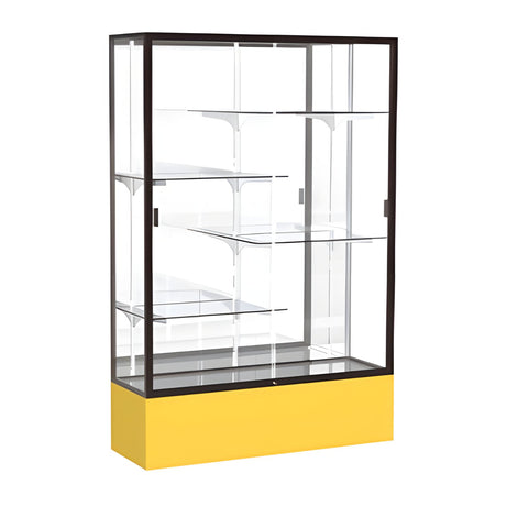 Spirit Goldenrod Display Case (Unighted), Mirror Back w/ Dark Bronze aluminum frame finish, 72"H x 48"W x 16"D