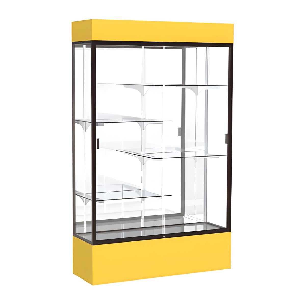 Spirit Goldenrod Display Case (Lighted), Mirror Back w/ Dark Bronze aluminum frame finish, 80"H x 48"W x 16"D